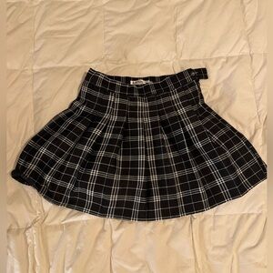 Plaid Black and White Women's Skirt